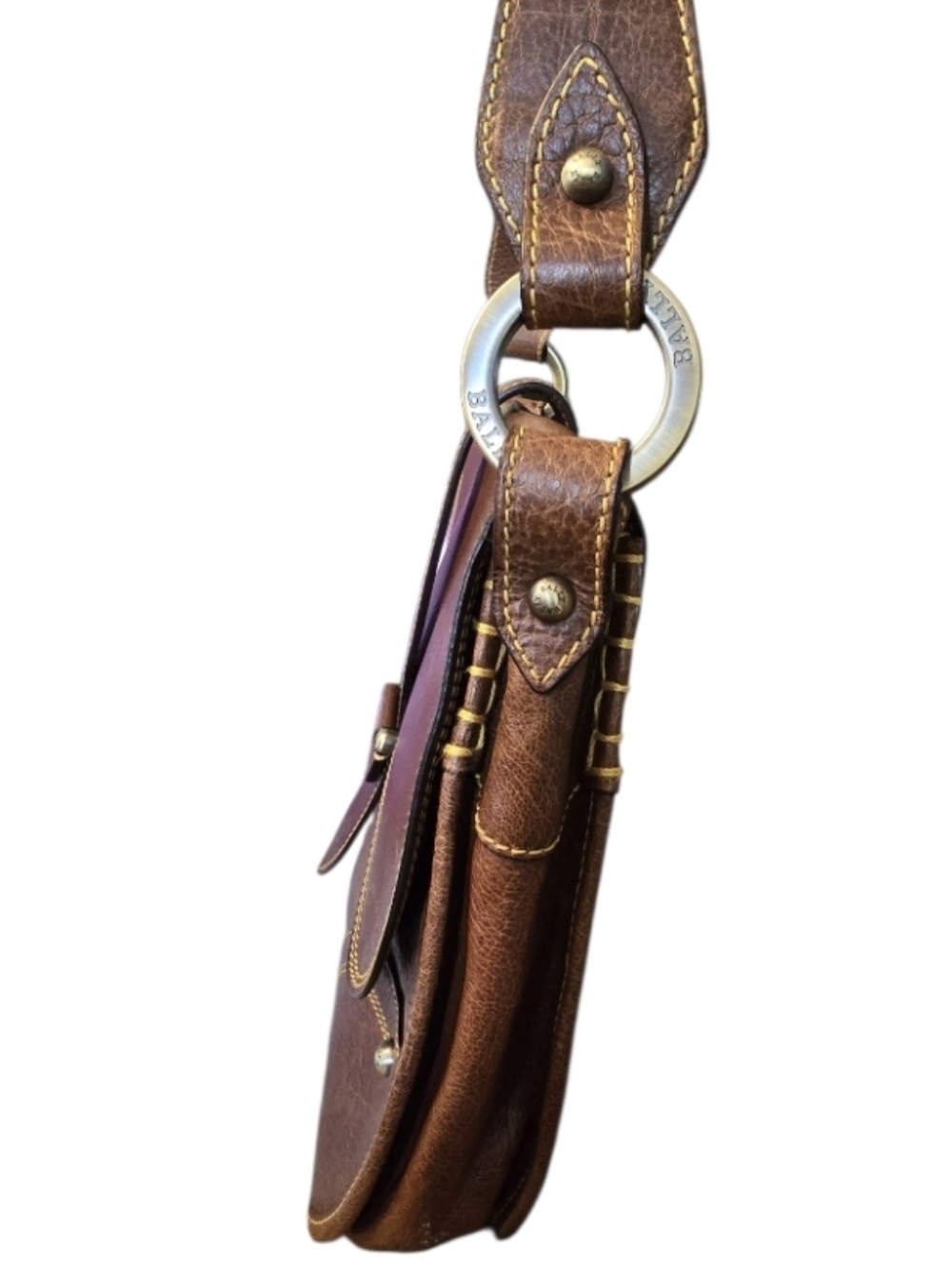 Bally Vintage Made In Italy Saddle Crossbody Bag With Vintage Bally Dustbag - Picture 6 of 16